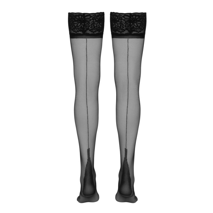 Bas autofixants couture noir 1 - Cotelli Legwear - Oralove