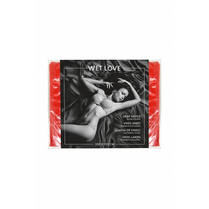 Drap Vinyle rouge 220 x 200 cm - Fetish Tentation - Oralove