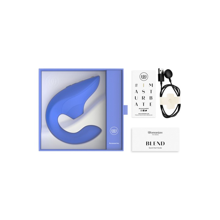 Double stimulateur Womanizer Blend bleu - Oralove