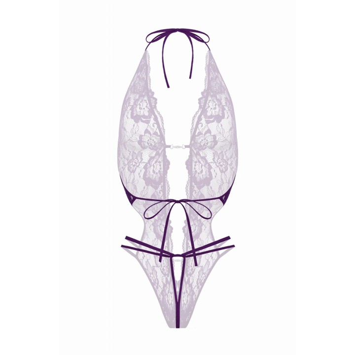 Body string ouvert Renee violet - Christine - Oralove