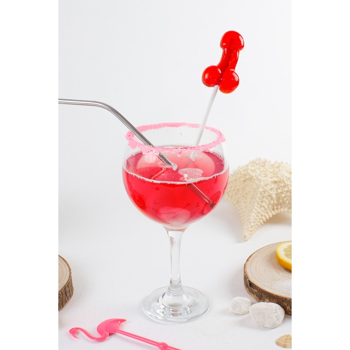Sucette pénis daiquiri fraise avec alcool - Oralove