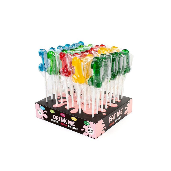 Présentoir avec 40 sucettes pénis alcoolisees - Oralove