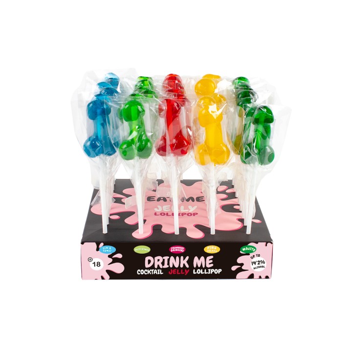 Présentoir avec 40 sucettes pénis alcoolisees - Oralove