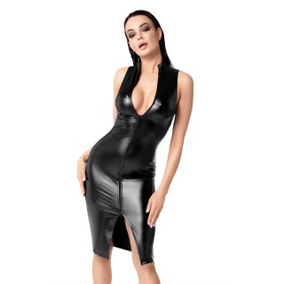 Robe mi-longue zippée Commandant F337 wetlook - Oralove