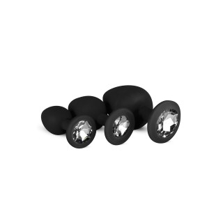 Kit entrainement 3 Butt plugs noir - Easy Toys - Oralove