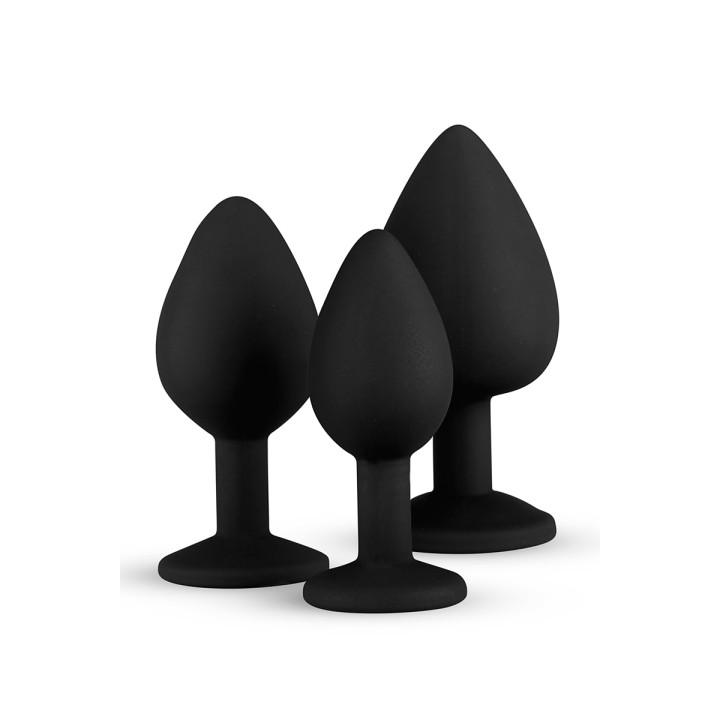 Kit entrainement 3 Butt plugs noir - Easy Toys - Oralove