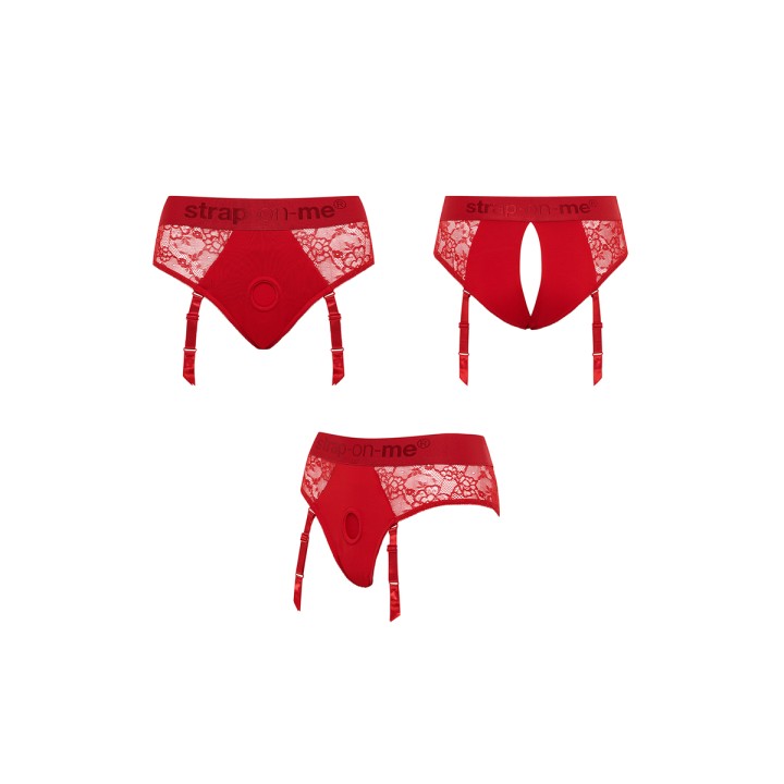 Harnais lingerie Diva (rouge) - Strap On Me - Oralove