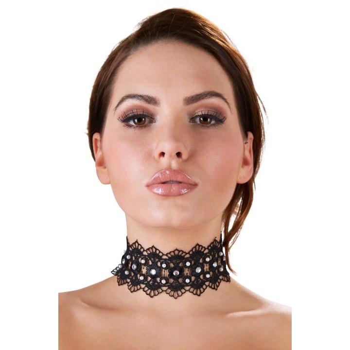 Collier brodé avec strass - Cotelli Accessoires - Oralove