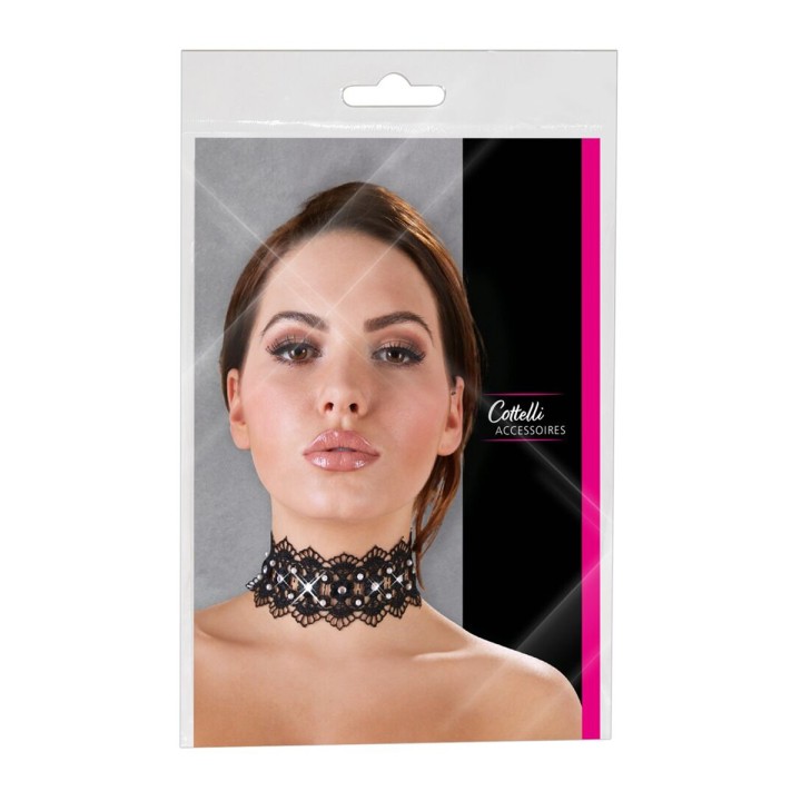 Collier brodé avec strass - Cotelli Accessoires - Oralove