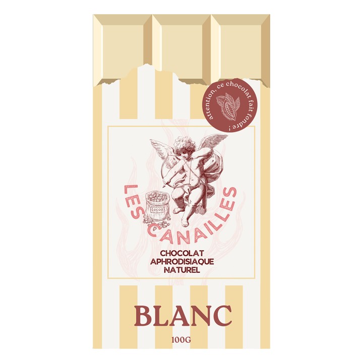Chocolat blanc - Tablette 100g - Les canailles - Oralove
