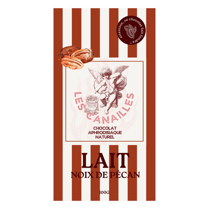 Chocolat au lait noix de pécan - Tablette 100g - Les canailles - Oralove