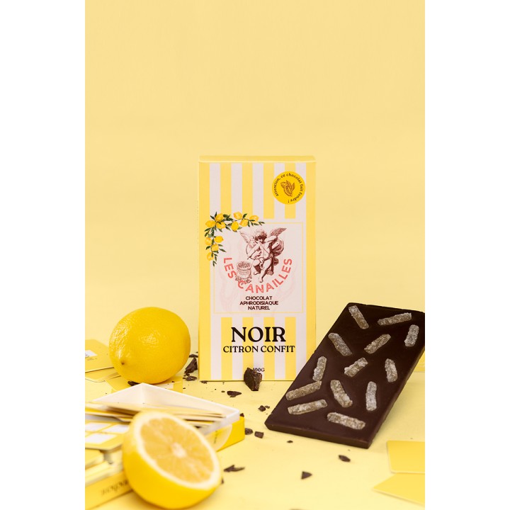Chocolat noir citron confit - Tablette 100g - Les canailles - Oralove
