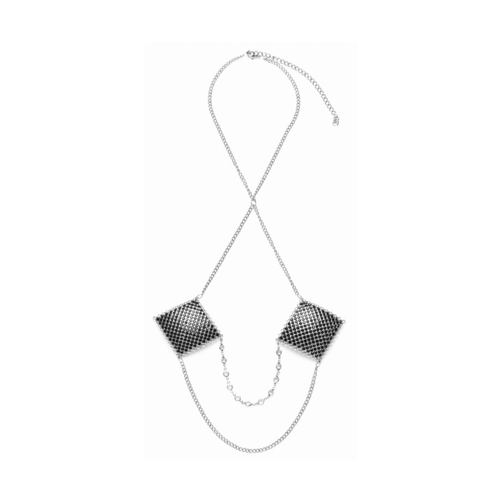 Caches tétons avec chainette de cou - Cotelli Accessoires - Oralove