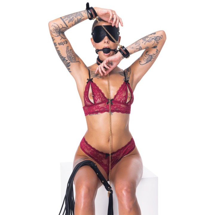 Ensemble 7 pièces Fetish SM noir - Bad Kitty - Oralove