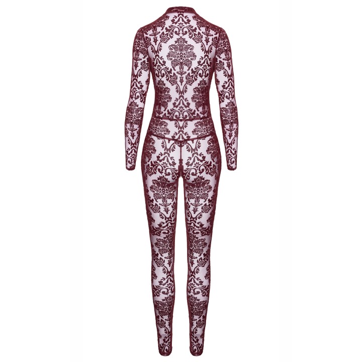 Combinaison en tulle floqué Kink Royal F382 - Noir Handmade - Oralove