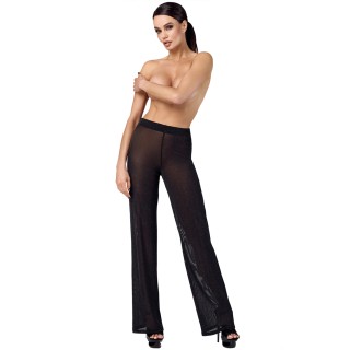 Pantalon en maille pailletée Onyx F374 - Noir Handmade - Oralove