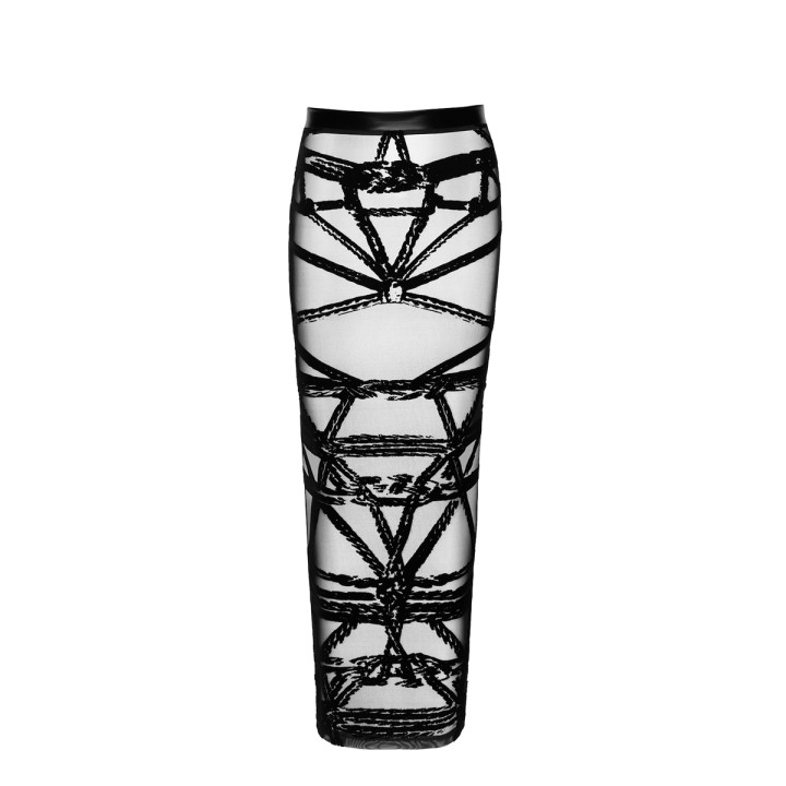 Jupe longue fendue Bondesque F360 - Noir Handmade - Oralove