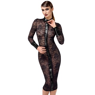 Robe fourreau Noirelle F376 - Noir Handmade - Oralove
