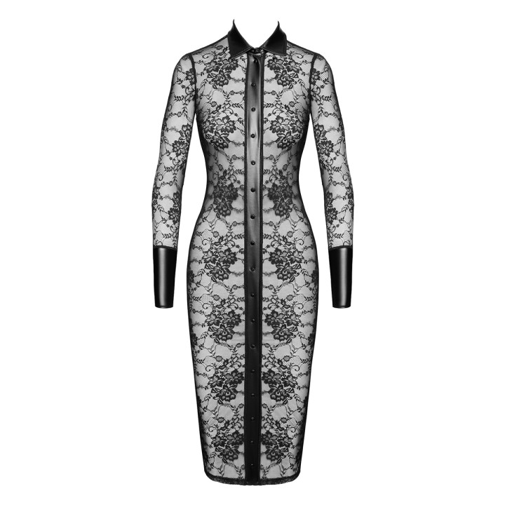 Robe fourreau Noirelle F376 - Noir Handmade - Oralove
