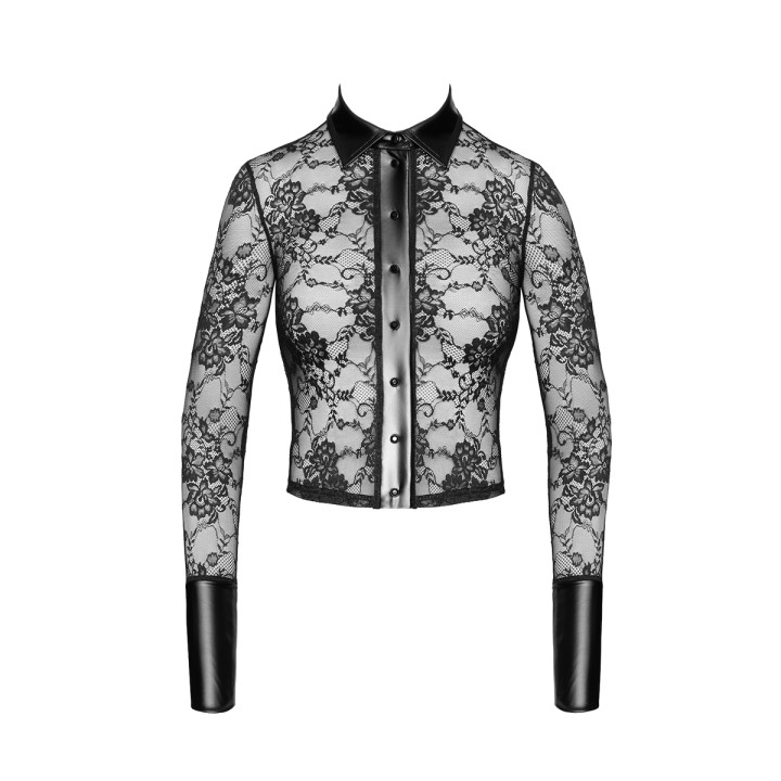 Chemise dentelle Noirelle F377 - Noir Handmade - Oralove