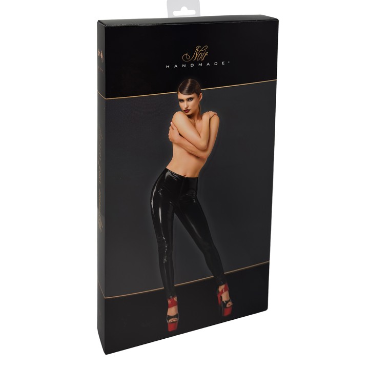Pantalon skinny en vinyle Dominae F380 - Noir Handmade - Oralove