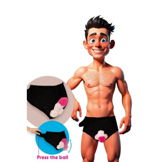Slip avec pénis en peluche mobile - Oralove