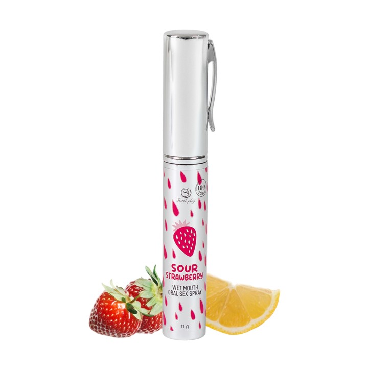Spray sexe oral et bouche humide à la fraise acide - Oralove