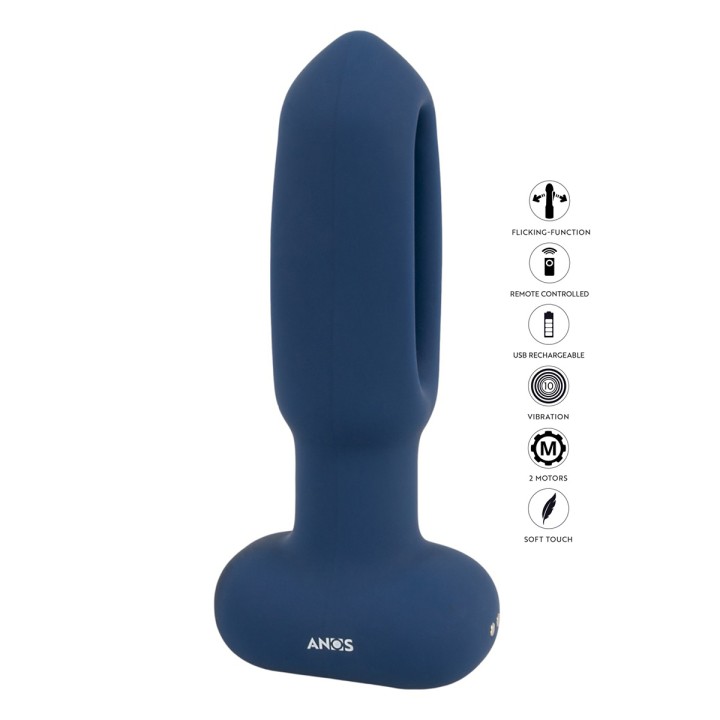 Plug anal vibrant avec langue oscillante - Anos - Oralove