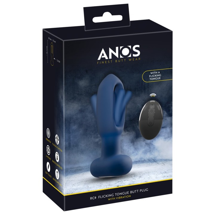 Plug anal vibrant avec langue oscillante - Anos - Oralove
