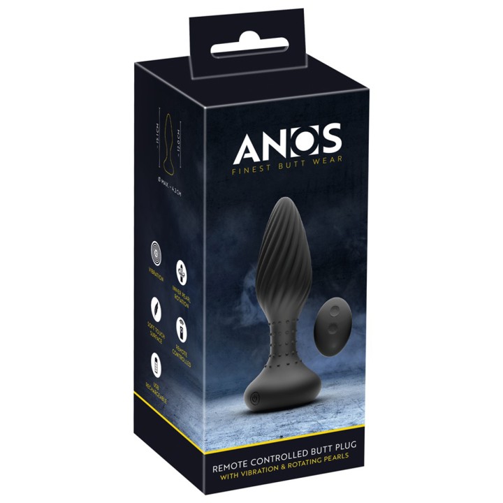 Plug anal vibrant et rotatif télécommandé - Anos - Oralove