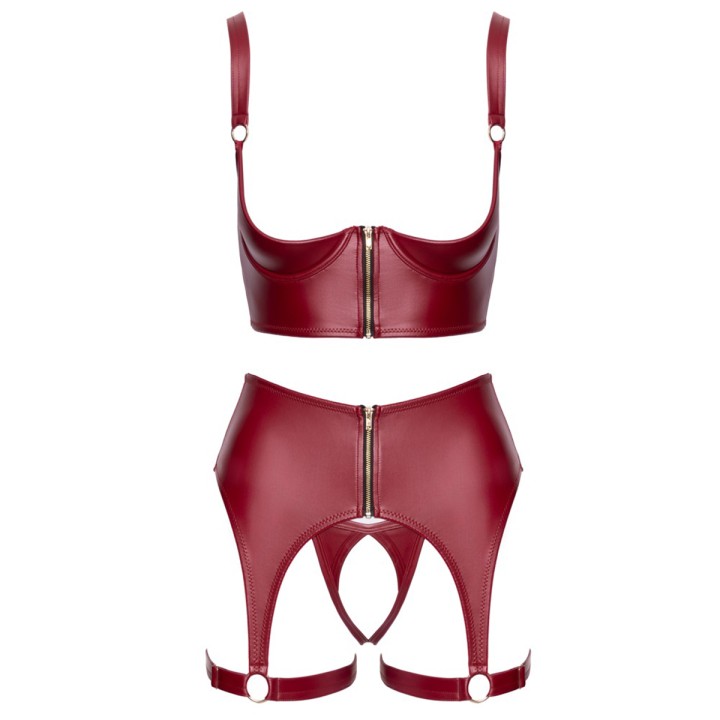 Ensemble seins nus 3 pièces Rouge - Cottelli LINGERIE - Oralove