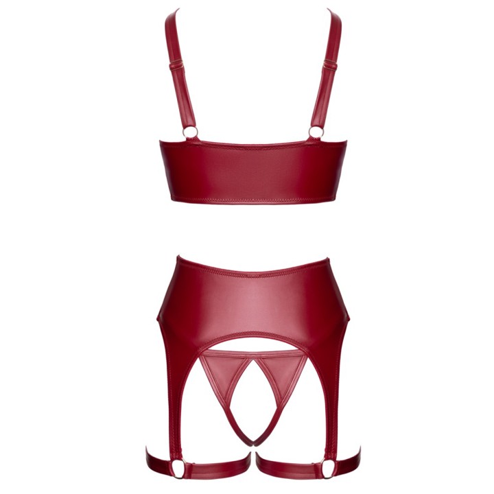 Ensemble seins nus 3 pièces Rouge - Cottelli LINGERIE - Oralove