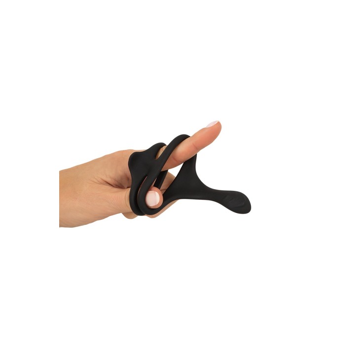Cock & Ball Ring liquid silicone avec écarteur de périnée - Erecto - Oralove