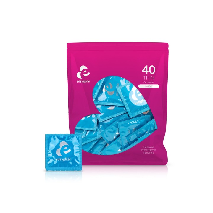 40 préservatifs Extra Fins - EasyGlide - Oralove