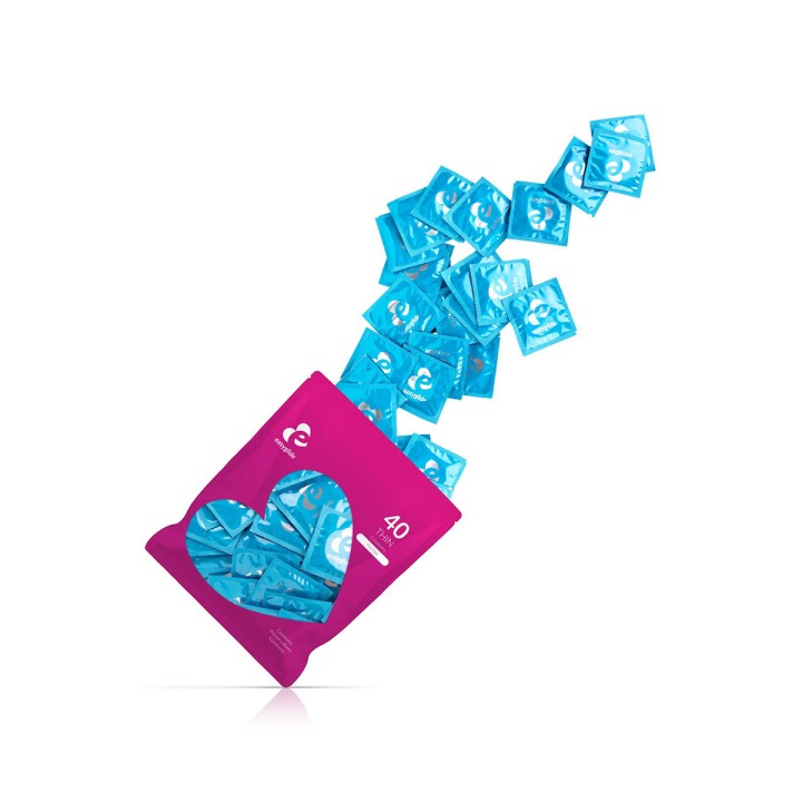 40 préservatifs Extra Fins - EasyGlide - Oralove