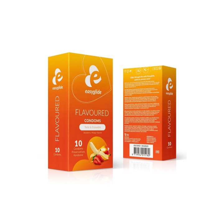 10 préservatifs parfumés - EasyGlide - Oralove