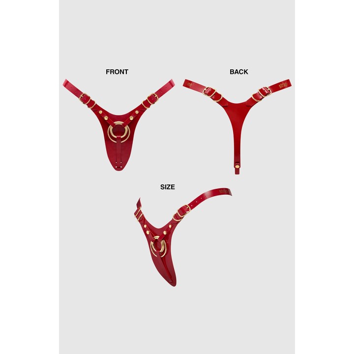 Harnais Fabulous rouge vernis - Strap On Me - Oralove
