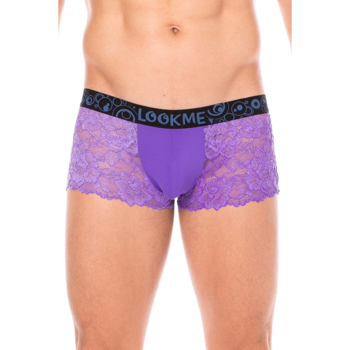 Boxer violet en dentelle délicate - Oralove