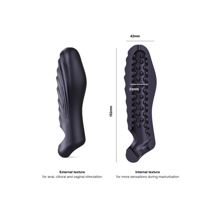 Gaine de pénis 3 en 1 Ryzer Black Plum - Man Wan - Oralove