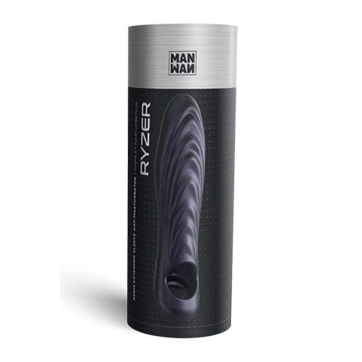 Gaine de pénis 3 en 1 Ryzer Black Plum - Man Wan - Oralove