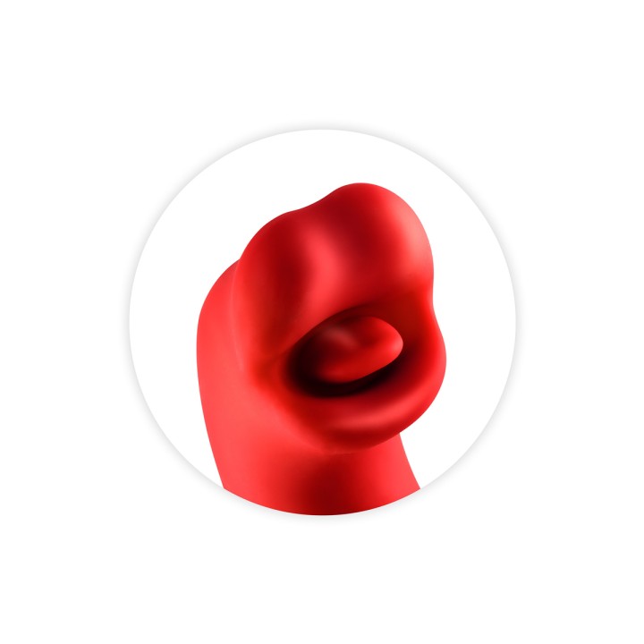 Vibromasseur rabbit 3-en-1 Kissy rouge - Yoba - Oralove