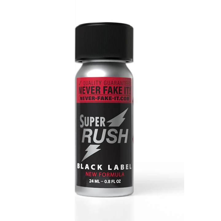 Poppers Super Rush Black Label Aluminium 24ml - Oralove