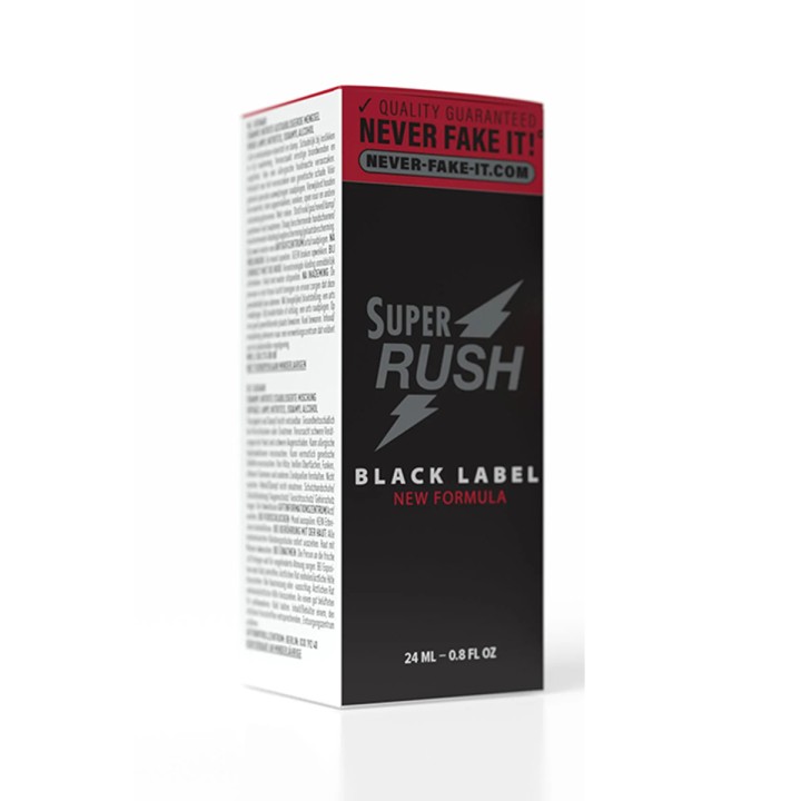 Poppers Super Rush Black Label Aluminium 24ml - Oralove