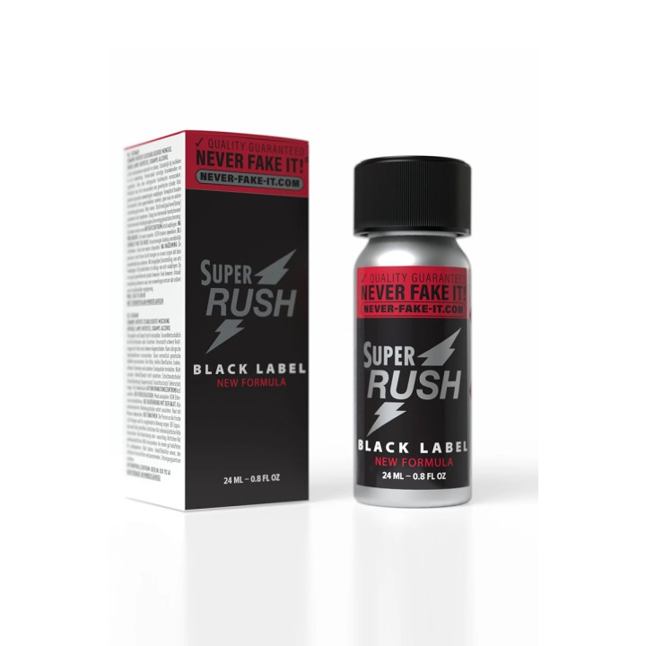 Poppers Super Rush Black Label Aluminium 24ml - Oralove