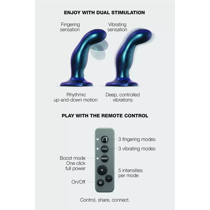 Dildo fingering et vibrant bleu - Strap On Me - Oralove