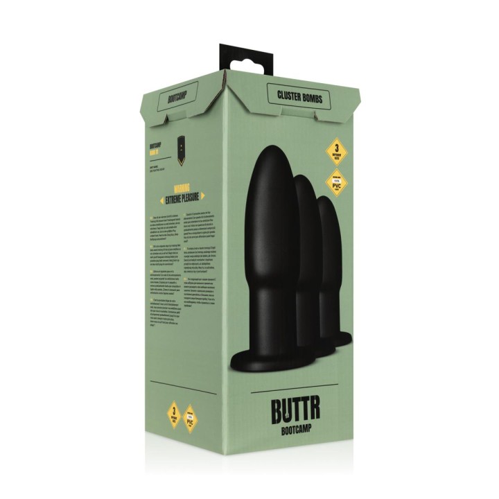 Kit entrainement anal 3 plugs Cluster Bombs - Buttr - Oralove