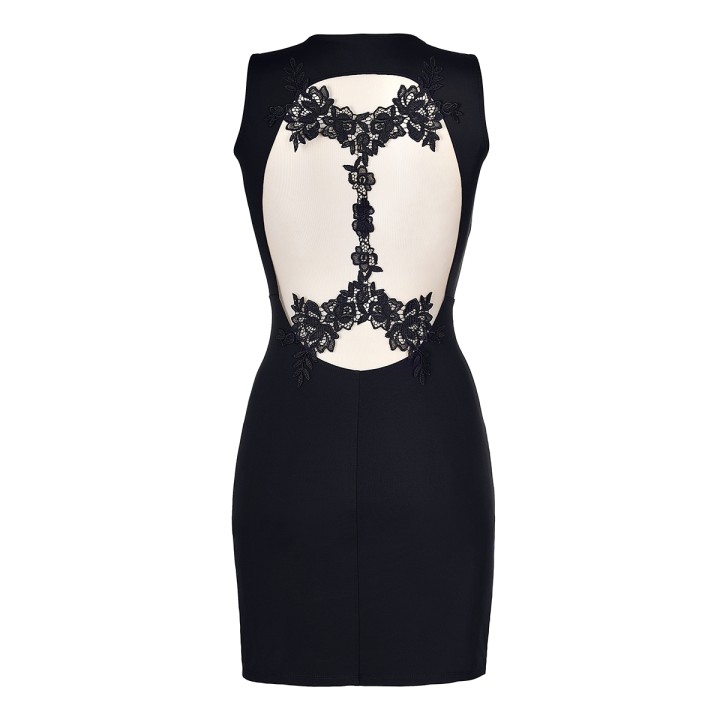Robe noire V-9209 - Axami - Oralove