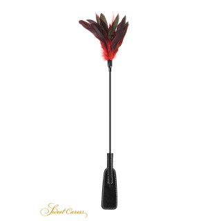 Tapette à plumes rouges et noires - Sweet caress - Oralove