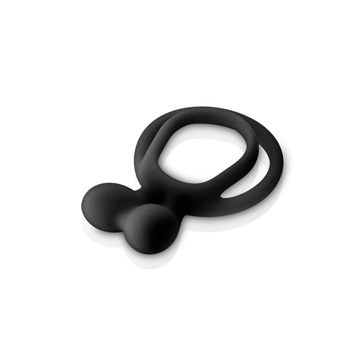 Double Cockring noir Glamy - Oralove