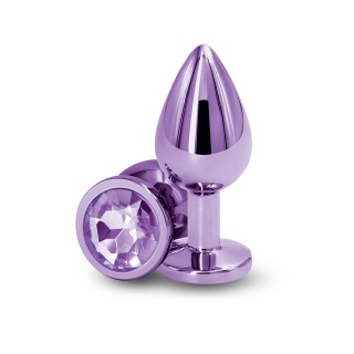 Plug bijou aluminium chromé violet M - Oralove